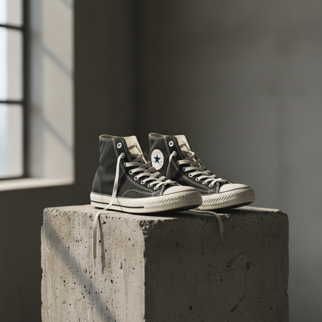 Editorial illustration — representative visual, not product photography: Converse Chuck 70 High Top